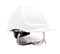 (TG. Taglia unica) Portwest PW55WHR Casco Endurance con Visiera, Bianco - NUOVO