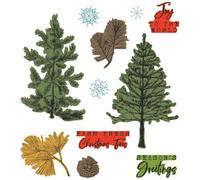 (TG. Taglia unica) Sizzix Framelits - Timbri trasparenti formato A5, motivo Pine