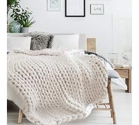 (TG. Taglia unica) THE HOME DECO FACTORY - Coperta in acrilico, colore: ecru, ta