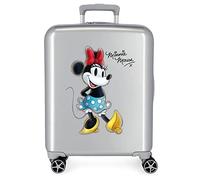 (TG. Taglia Unica) Valigia cabina Disney 100 Minnie Joyful Grey 40x55x20 cm ABS