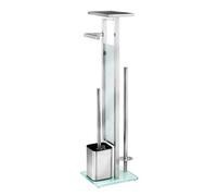 (TG. Taglia unica) WENKO Piantana portarotolo e scopino WC Debar con ripiano - P