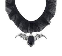 (TG. Taglia unica) WIDMANN Collana Pipistrello Gotico con Gemma Donna, Nero, Tag