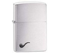 (TG. Taglia unica) Zippo Da Pipa-Cromo Satinato Lighter, Ottone, Silver, One Siz