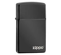 (TG. Taglia unica) Zippo Slim Lighter, Metal, Black, One Size - NUOVO