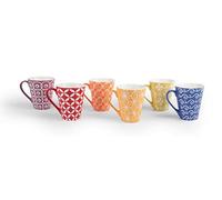 (TG. Tazze Mug) Excelsa 60670 Etnika Set 6 Tazze Mug, Porcellana, Multicolore -
