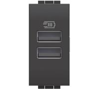 (TG. Tipo A+A) Bticino L4191AA Caricatore USB con due ingressi di tipo A, da ins