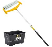 TG Tough Gear Columbia - Set di rulli da pittura da 30,5 cm con vernice da | Vernice da 15 l, asta da 0,6-1,2 m, telaio a doppio braccio, rullo in microfibra, pareti, soffitti e pavimenti