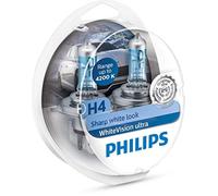 (TG. Twin box) WhiteVision ultra effetto Xenon H4 lampada fari, Bianco intenso -