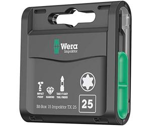 (TG. TX 25) Wera, Bit-Box 15 Impaktor TX 25, 15 pezzi - NUOVO