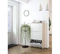 (TG. UNICO) Dmora - Scarpiera Escondido, Armadio portascarpe a 3 ante a ribalta,