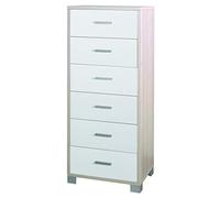 (TG. UNICO) Esidra Cassettiera 6 cassetti, Legno Rovere, 50 x 41 x 124 cm - NUOV