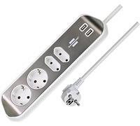 (TG. uniformi) Brennenstuhl - Ciabatta angolare a 4 prese con superficie in acci