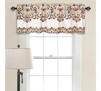 (TG. Valance) Lush Decor Clara Curtains Tende, Poliestere, Turchese e Mandarino,