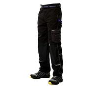 Goodyear Pantaloni da uomo Multi Tool Pocket Cargo Work Riflettente Dettaglio Ginocchiera Protezione, Nero, 30W 31L UK
