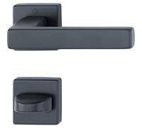 (TG. WC) HOPPE Austin - Maniglia per WC con rosetta, in alluminio, colore: Nero