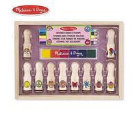 (TG. Wooden Handle Deluxe Stamp Set) Melissa & Doug- Timbri con Manico in Legno,