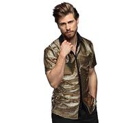 (TG. XL) Boland - Camicia Disco, Oro, Camicia Disco Diamond, Camicia da uomo a m