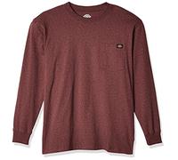 (TG. XL) Dickies Men's Long Sleeve Heavyweight Crew Neck, Burgundy Single Dye He