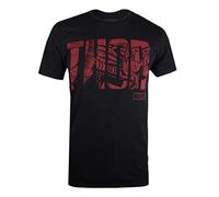 (TG. XL) Marvel Thor Text T-Shirt, Nero (Black Blk), X-Large Uomo - NUOVO