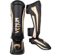 (TG. XL) Venum Elite, Parastinchi da Boxe Unisex, Nero/Oro, XL - NUOVO
