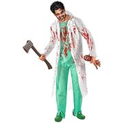 (TG. XL) Widmann - Costume zombie chirurgico, camice da laboratorio, camicia, pa