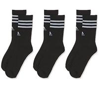 adidas Unisex - Adulto 3-Stripes Cushioned Crew Socks 3 Pairs, Black / White, 8.5-10