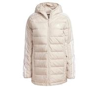 (TG. XS) adidas Donna Essentials 3-Stripes Light Down Hooded Parka, Wonder Beige