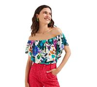 (TG. XS) Desigual Blus_sendy Camicia da Donna, Verde, XS - NUOVO