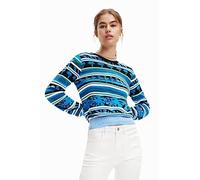 (TG. XS) Desigual JERS_Rainforest 5020 Maglia di Tuta, Blu, XS Donna - NUOVO
