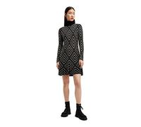 (TG. XS) Desigual Vest_sian, 2000 Nero Abito Casual, XS Donna - NUOVO