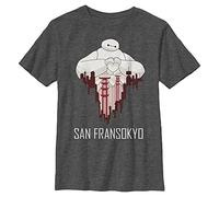 (TG. XS) Disney Big Hero Six Series SF Love Boy's Crew Tee, Carbone Heather, X-S