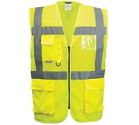 (TG. XS) Portwest C496 Gilet in Rete Executive Madrid, Giallo, XS - NUOVO