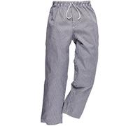 (TG. XS) Portwest Pantaloni Bromleys Chef, Taglia Regolare, Colore: Blu/Bianco,