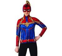 (TG. XS) Rubie's, Kit Ufficiale Capitan Marvel Hero, Top e Copricapo da Donna -