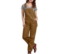 (TG. XXL) Dickies Relaxed Bib Overall, Salopette Donna, Rinsed Brown Duck, - NUO