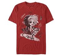 (TG. XXL) Disney DNCA-Artsy Cruella Organic Short Sleeve T-Shirt, Red, XXL Unise