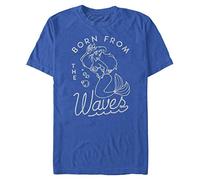 (TG. XXL) Disney The Little Mermaid-Ariel Waves Organic Short Sleeve T-Shirt, Bl