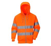 (TG. XXL) Portwest B305 Felpa con Cappuccio e Zip Alta Visibilit , Arancione, XX