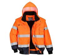 (TG. XXL) Portwest C465ONRXXL Bomber Bicolore Alta Visibilit 3 in 1, Arancione/