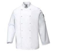 (TG. XXL) Portwest C833WHRXXL Giacca da Chef Suffolk, Bianco, XXL - NUOVO