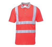 (TG. XXL) Portwest S477RERXXL Polo Maniche Corte ad Alta Visibilit , Rosso, XXL