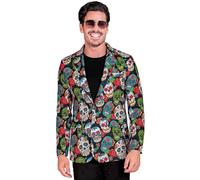 (TG. XXL) WIDMANN MILANO PARTY FASHION - Giacca Dia de los Muertos, nera con tes