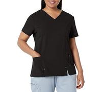 (TG. XXS) Dickies Women's Scrubs Xtreme Stretch V-Neck Shirt, Black, XX-Small -