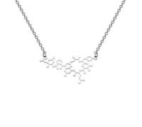 TGBJE Collana con ciondolo a forma di molecola con ossitocina, gioielli chimici, gioielli da donna, ormoni dell'amore, regalo scientifico, Acciaio inossidabile