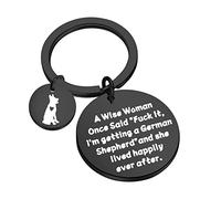 TGBJE Regalo pastore tedesco "A Wise Women Getting a German Shepherd She Lived Happily Ever After German Shepherd Mom/Dad Gift, Bl Tedesco, 3.0*3.0cm