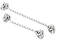 TGDGFKIAS Chiusura a gancio e occhiello, Set di chiusure con gancio e occhiello in acciaio inossidabile for capannone, dimensioni multiple nere, confezione da 2(Onecolor,8 Inch)