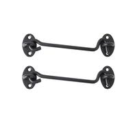 TGDGFKIAS Chiusura a gancio e occhiello, Set di chiusure con gancio e occhiello in acciaio inossidabile for capannone, dimensioni multiple nere, confezione da 2(Schwarz,6 Inch)