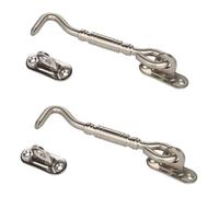 TGDGFKIAS Chiusura a gancio e occhiello, Set di ganci e chiusure a occhiello for cabina in acciaio inossidabile servizio for capannoni, confezione da 2 4-12 pollici(12 INCH)