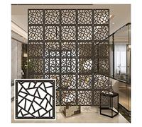 TGDGFKIAS Divisorio sospeso, Divisorio for ambienti sospeso in plastica e legno nero con incisione traforata 29x29 cm 1-50 pannelli(1pcs)