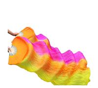 TGDGFKIAS Fan della Danza del Ventre, Ventagli di Seta for Danza del Ventre Fatti a Mano con Cornice in bambù, sfumati, Multicolore, Varie Misure, Confezione da 2(Grijs,120x90cm Real Silk)
